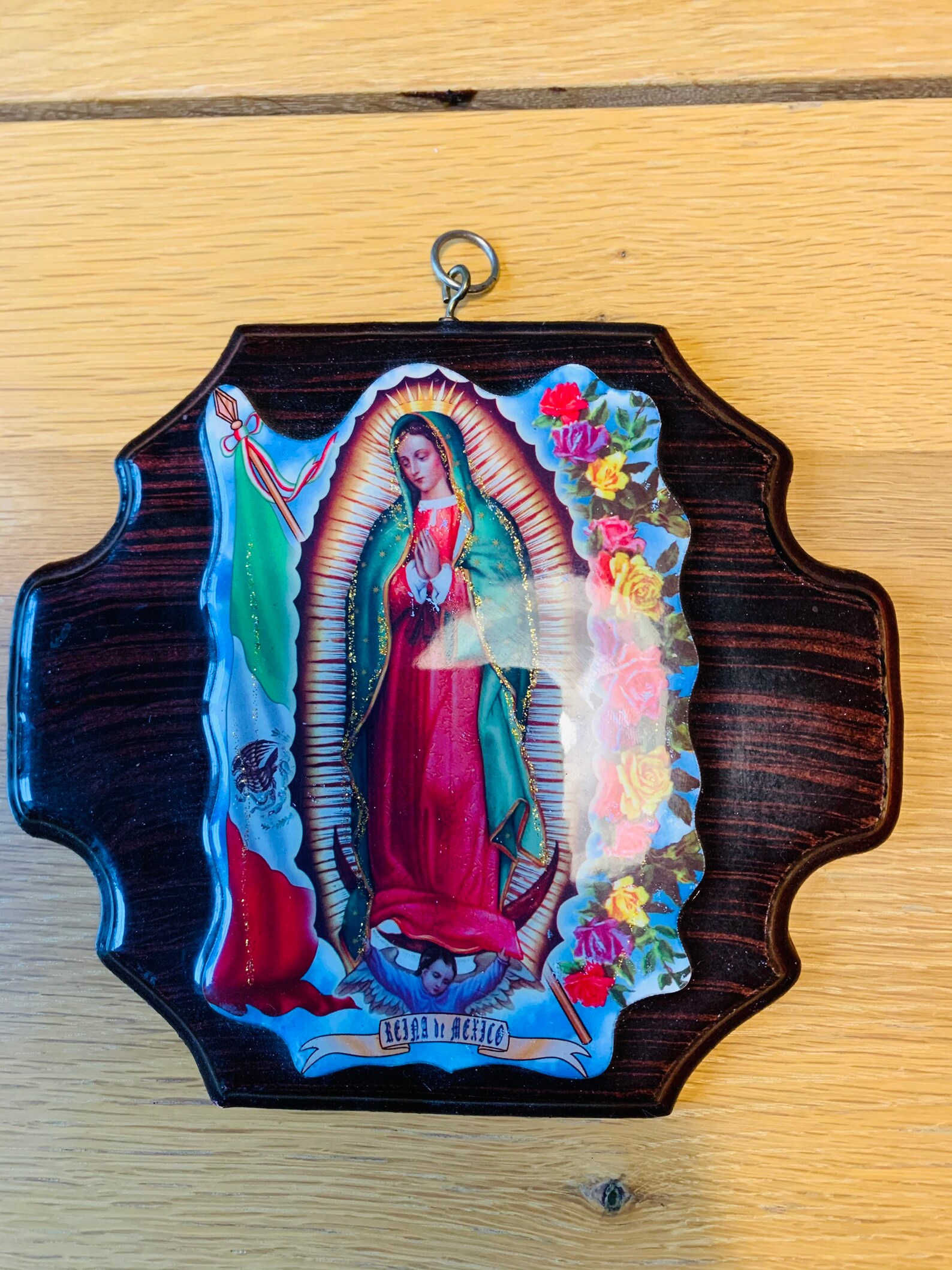 Vintage religious wall plaque Mexico wall hanging Etsy