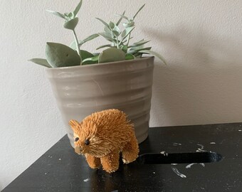 Vintage bear figurine, natural bristle, Swedish