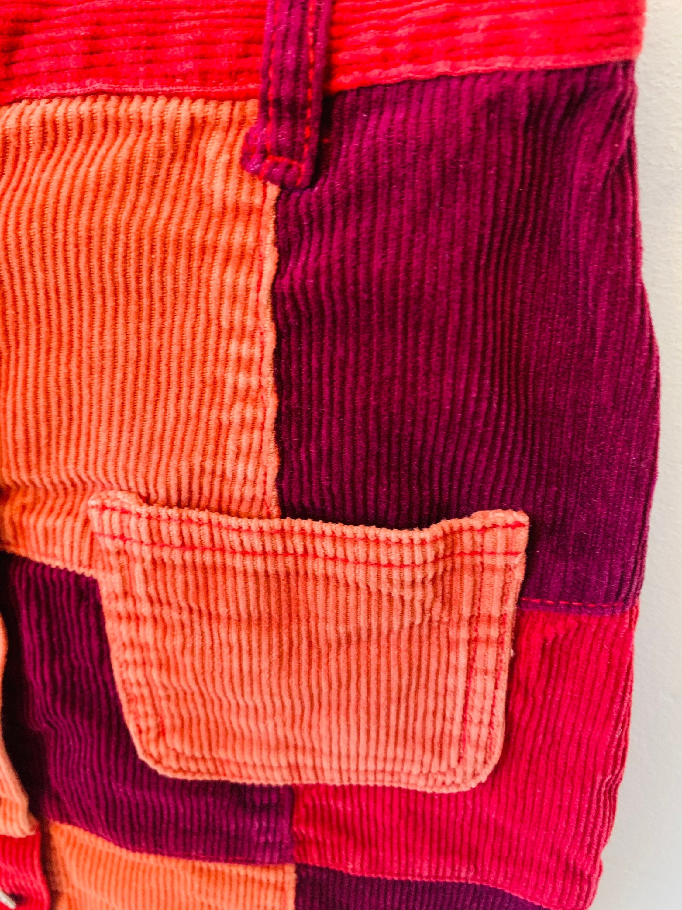 Hand-Painted Corduroy Skirt