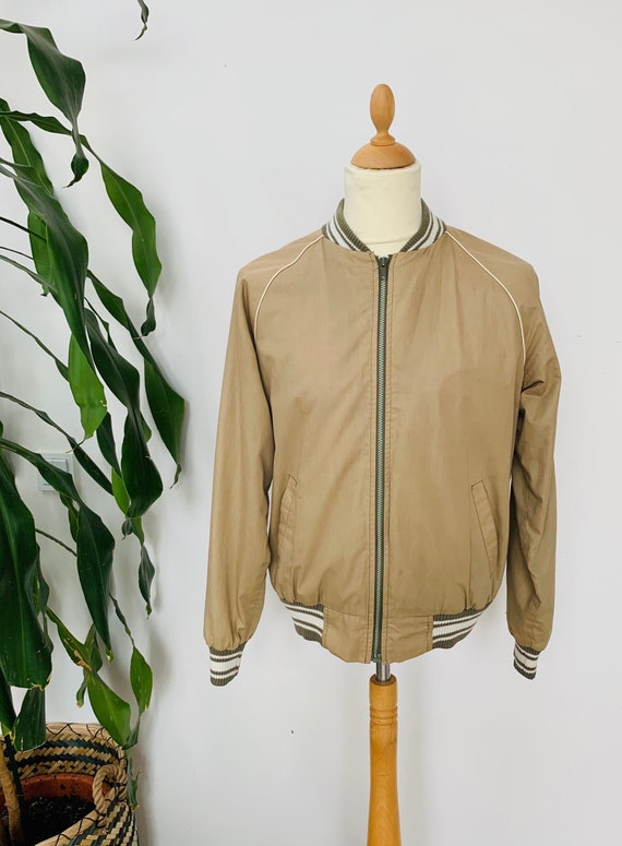 Vintage beige jacket, unisex, sporty