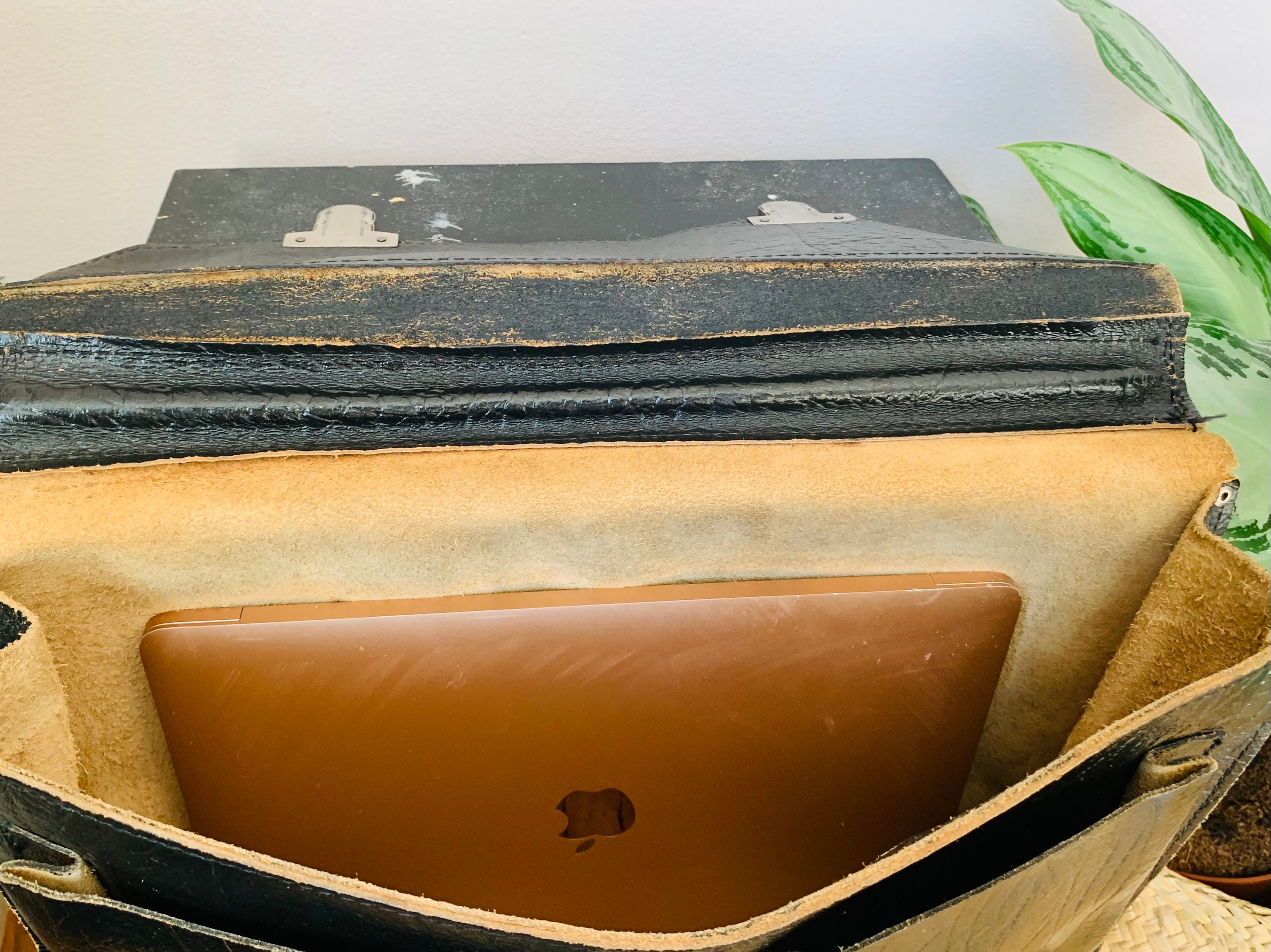 Vintage Leather Briefcase, Black - Etsy