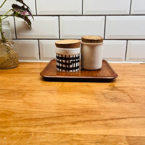 Vintage teak tray, midcentury modern, square, wood