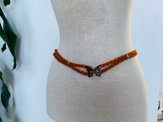 Vintage ladies belt, butterfly, boho chic - image 1