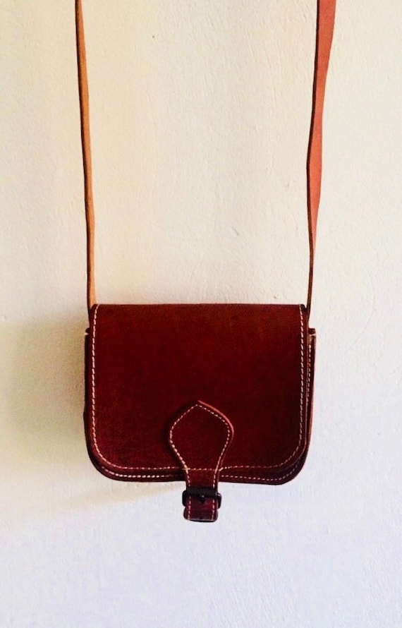 Vintage leather bag/purse/shoulder bag,  boho chic - image 1