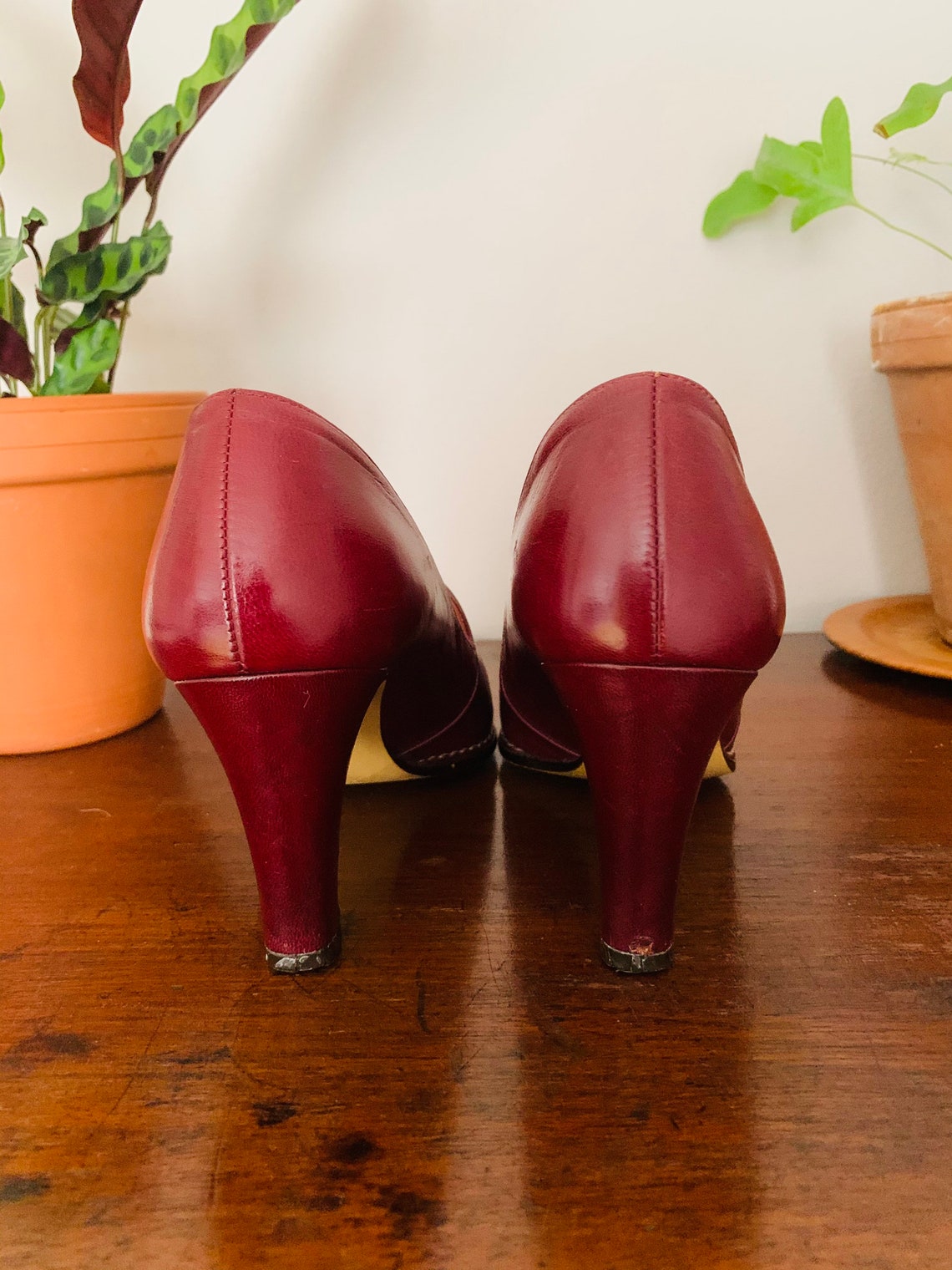 oxblood stilettos