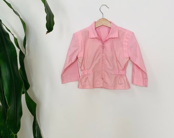 veste / manteau fille vintage, rose, printemps / été