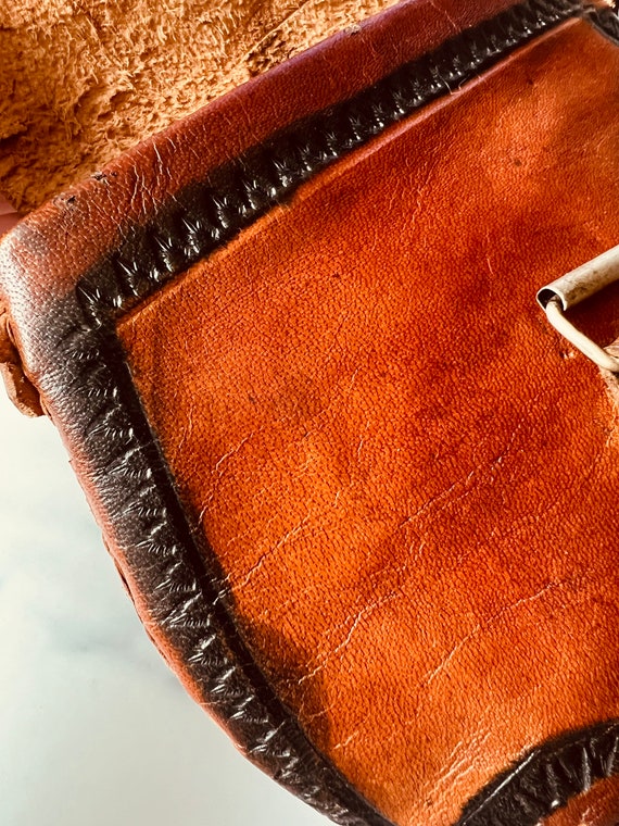 Vintage leather purse / bag, small, boho, western… - image 6