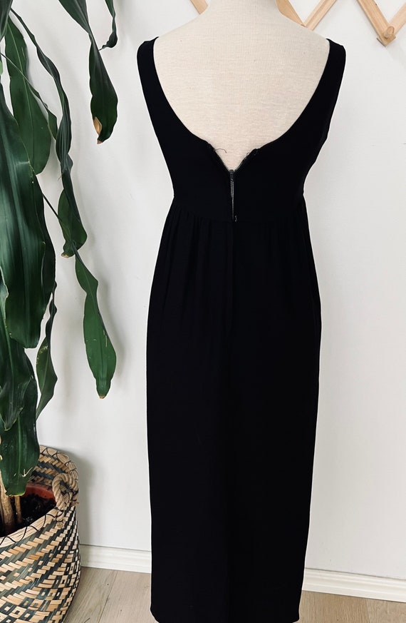 Vintage black dress, long, sleeveless, cocktail d… - image 6