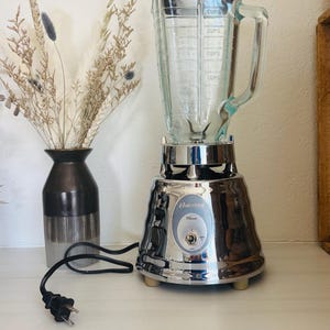 Vintage Osterizer blender, stainless steel glass