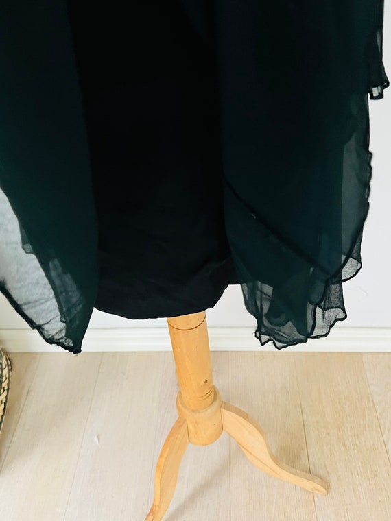 Vintage black dress, tiered, sheer, flapper, slee… - image 8