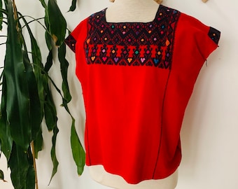 Vintage ethnic blouse, boho shirt, embroidery