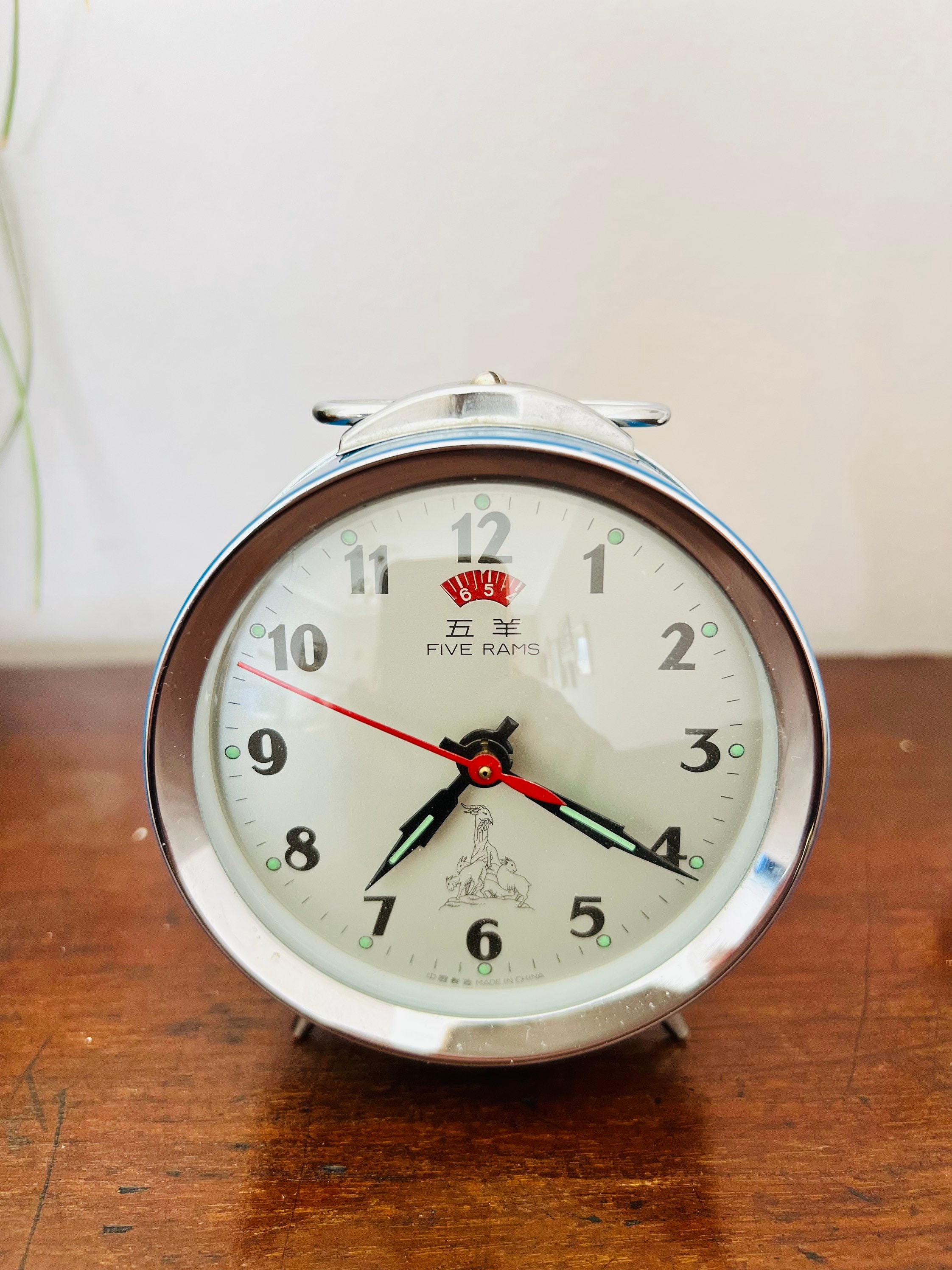 Vintage Alarm Clock, Blue, Metal, Five Rams - Etsy