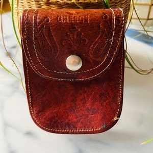 Bolso / bolsa de cinturón vintage, cuero, boho, rústico, Grecia, bolso de cintura