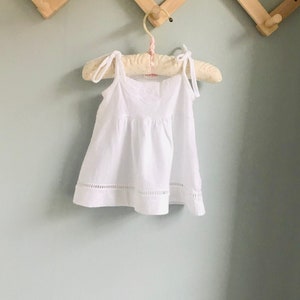 Baby girls top, white, romantic, sleeveless, summer