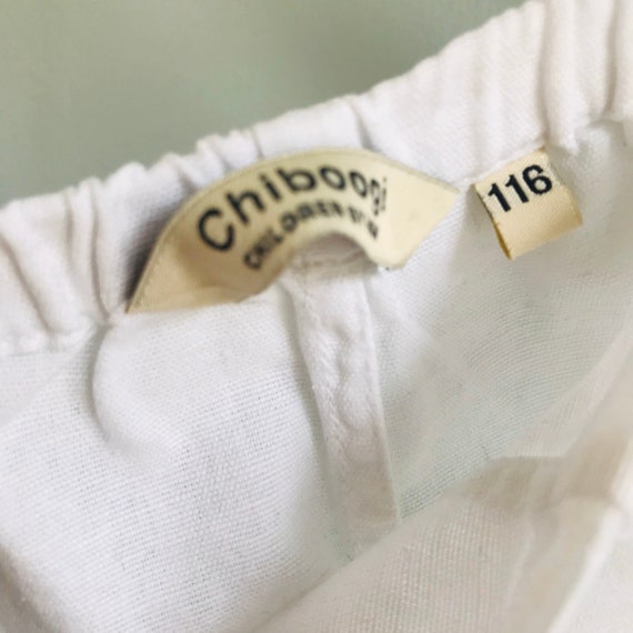 Baby vintage pants, girls, white cotton linen - image 7