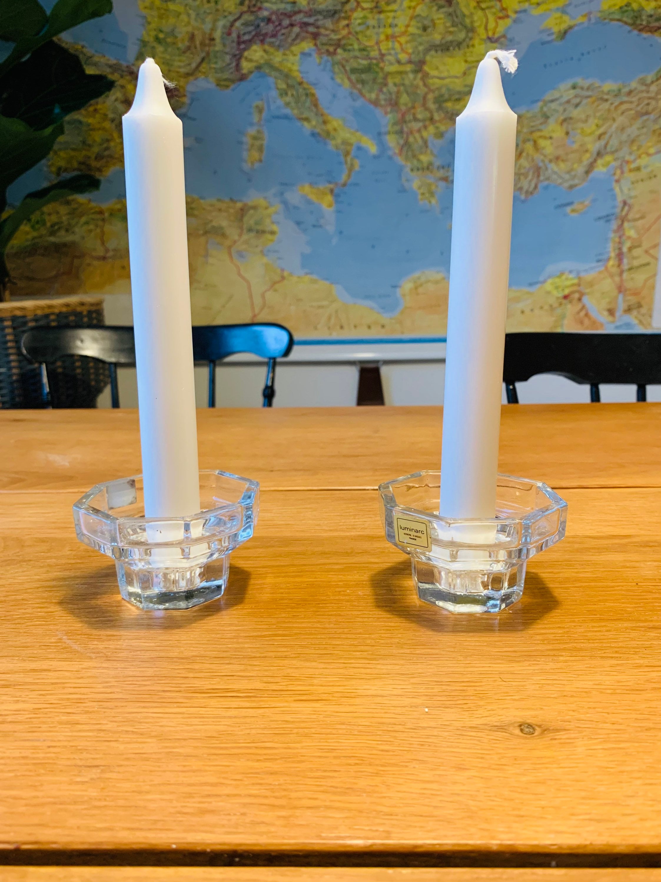  vintage crystal キャンドルホルダー Vintage Candle Holders, Luminarc, Crystal Glass - Etsy