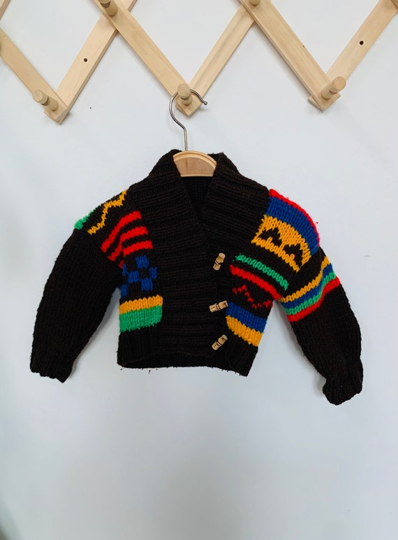 Vintage baby cardigan, hand knit sweater