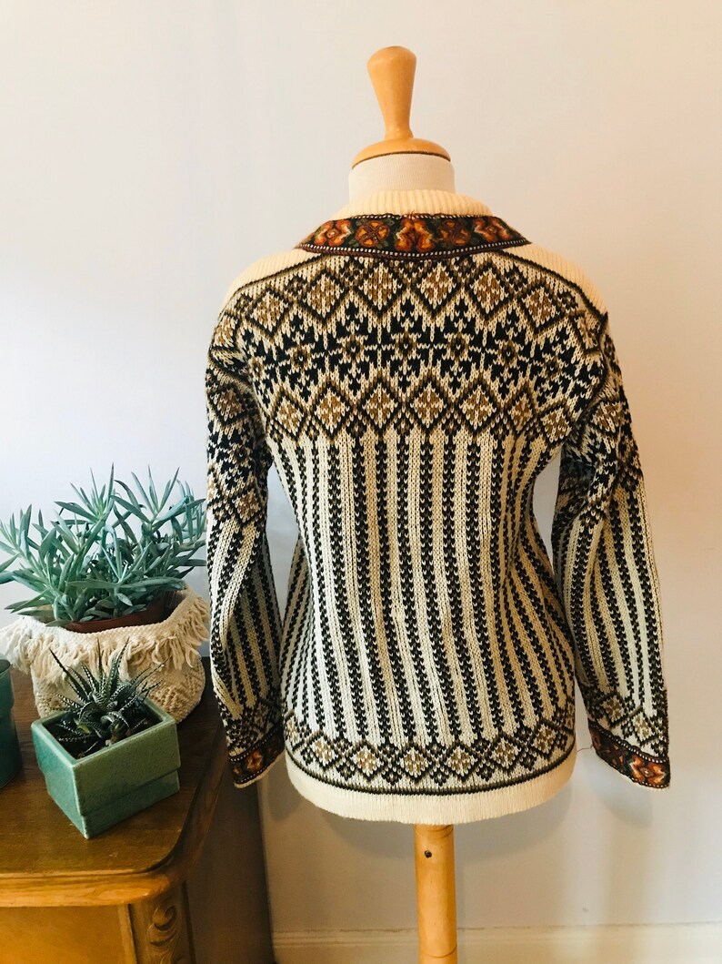 wool winter Holiday folk Vintage traditional Norwegian sweater
