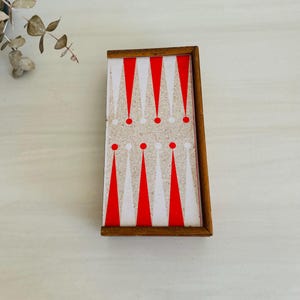 Vintage Backgammon, Portable Magnetic Travel Game - Small Foldable Set, Dice, Instructions