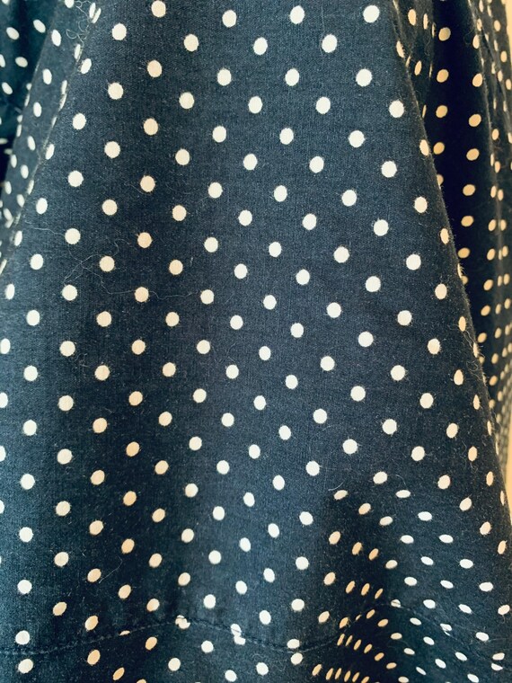 Vintage summer dress, blue white polka dots, cott… - image 8