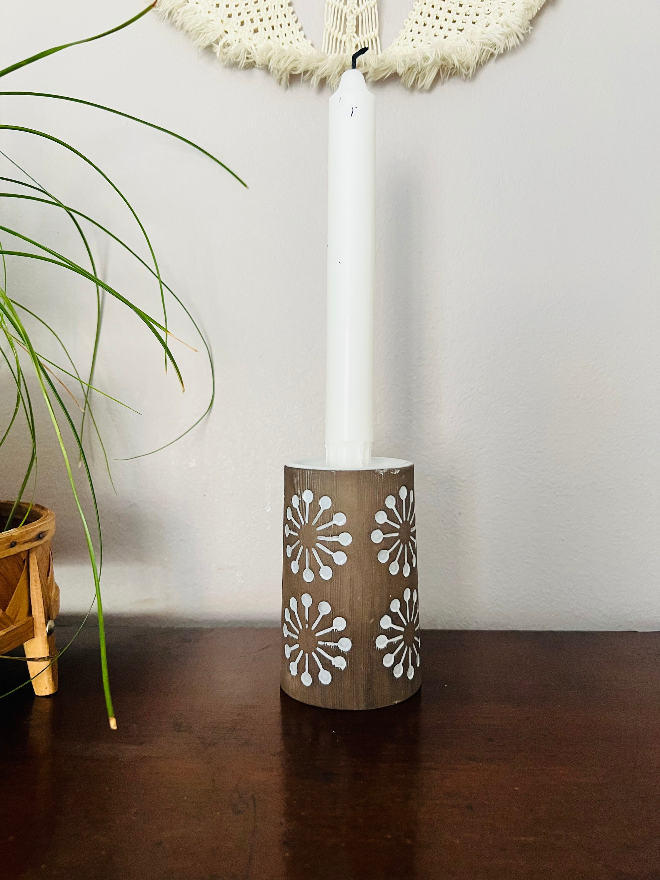 Vintage Candle Holder, Stoneware, Swedish, Blue - Etsy