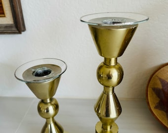 Seven vintage candle bobeches, rings, candle collars, glass, silver