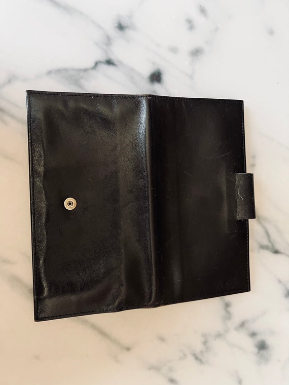 Vintage leather wallet, black, zipper pocket, boh… - image 8