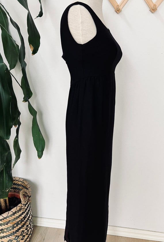 Vintage black dress, long, sleeveless, cocktail d… - image 4