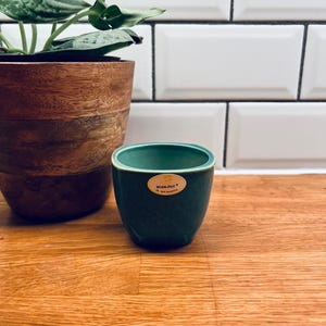 Vintage Scan Pot, Boho Turquoise Flower Vessel | Stoneware Ceramic | 2.5In High, 2In Opening, Mini