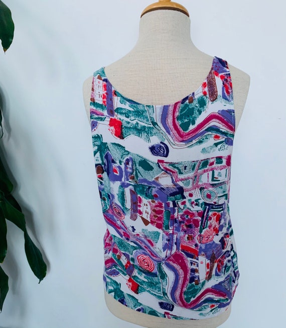 Vintage tank top / sleeveless blouse, summer, col… - image 7