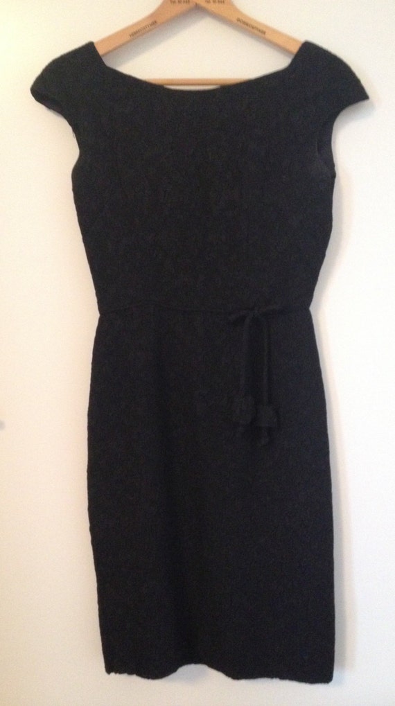 Vintage cocktail dress, black, 1940s / 1950s, Holl