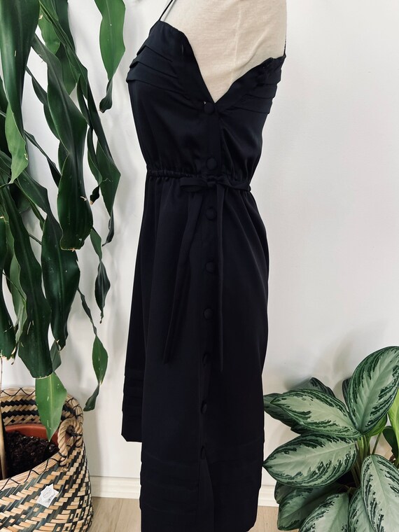Vintage black dress, pleats, summer, sleeveless - image 5