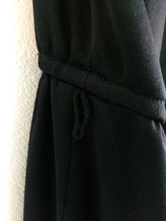 Vintage black jumpsuit, 1970s, sleeveless, gold t… - image 7