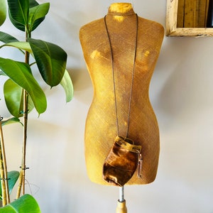 Bolso de cuero vintage / bolsa / billetera de cuello, boho, rústico, campechano