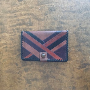 Cartera de cuero vintage marrón diseño moderno, boho, folk, artístico, hippie, country