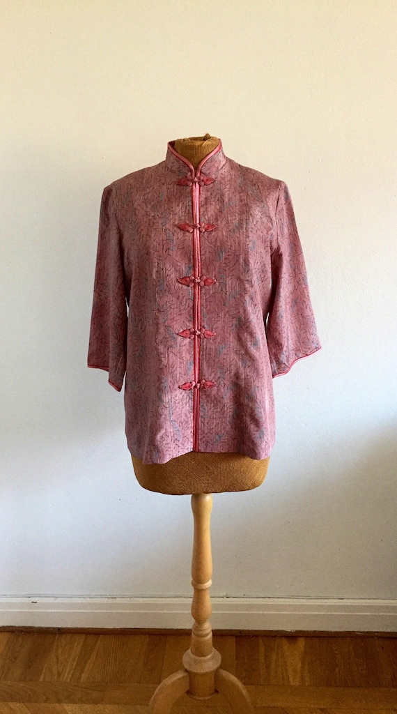 Vintage Chinese blouse, pink, silk, chinoiserie