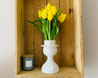 Vintage face vase / planter, indoor garden, white, woman, Sweden