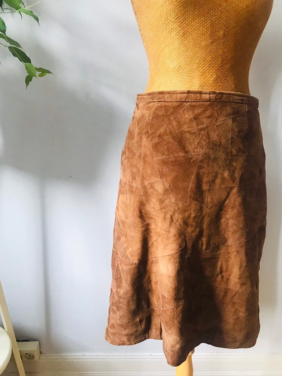 Brown suede skirt quilt outlet