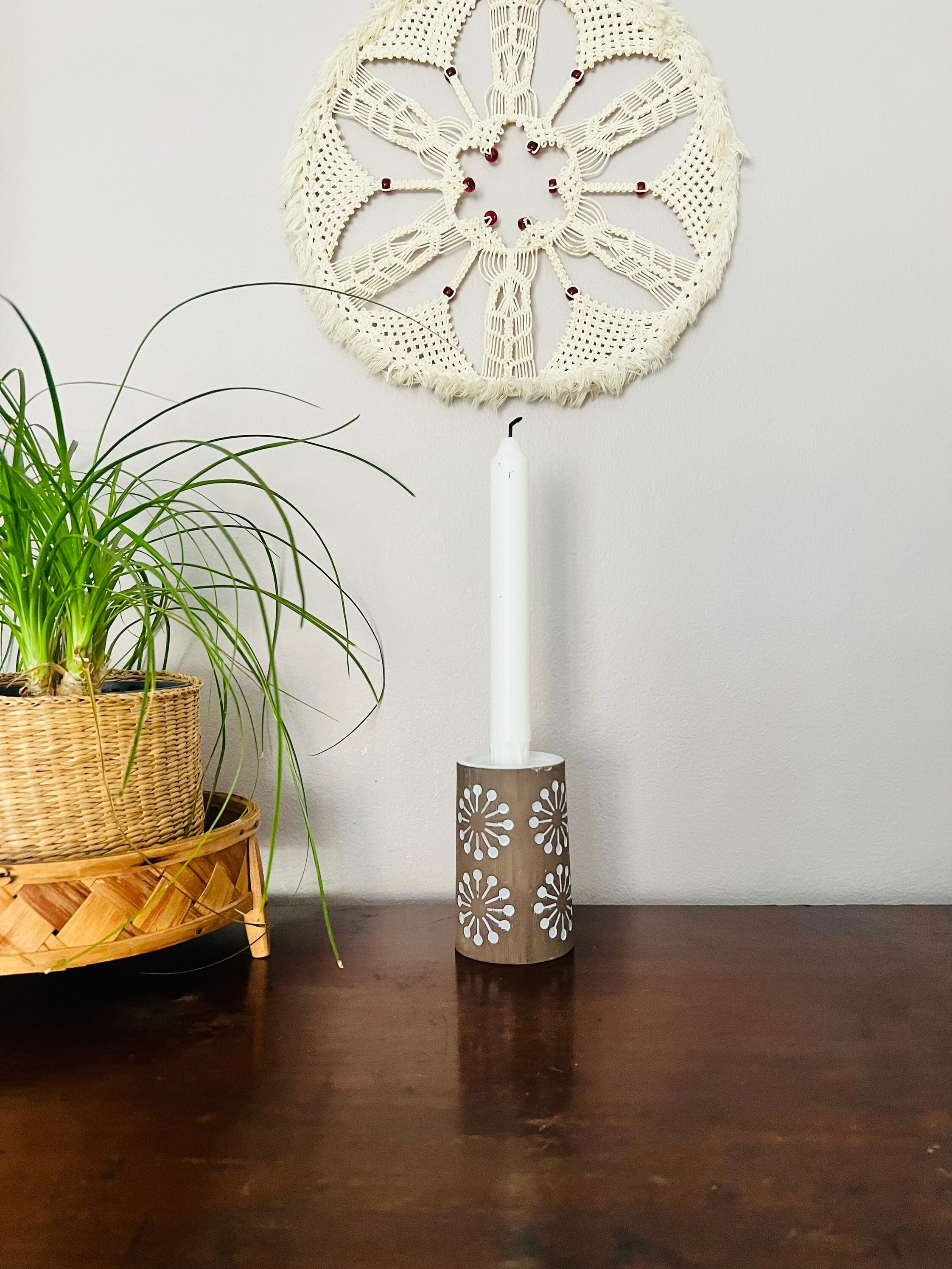 Vintage Candle Holder, Stoneware, Swedish, Blue - Etsy