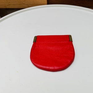 Bolsa de monedas vintage / monedero de cambio en cuero rojo