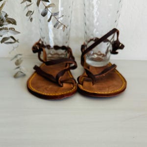 Vintage leather sandals, size 9, boho