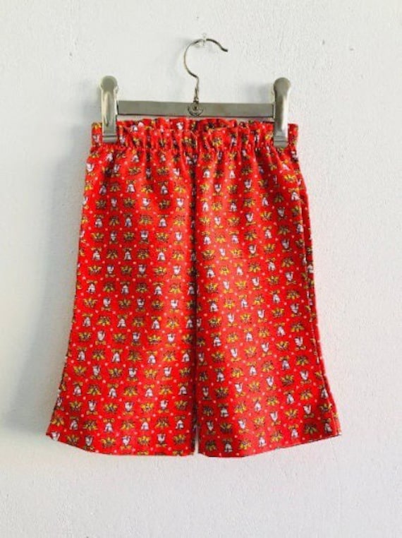 Vintage baby pants, unisex, Liberty Bell, red