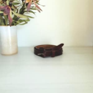 Vintage leather belt, skinny,brown, boho