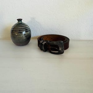 Vintage leather belt, women, thin, western
