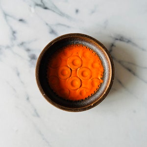 Vintage ceramic dish / bowl, orange, Italy
