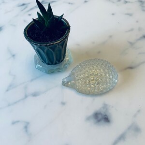Vintage crystal hedgehog figurine, Bergdala, Sweden