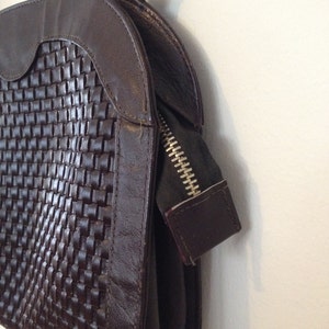 Vintage woven purse / shoulder bag, leather, boho