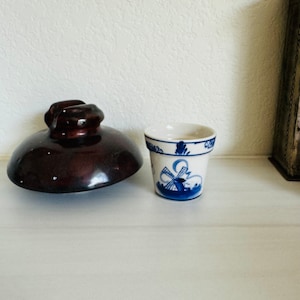 Vintage Delft cup / pot, ceramic, blue