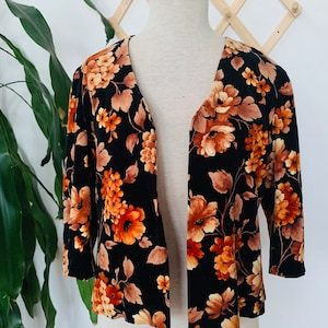 Vintage velvet blazer, ladies, floral