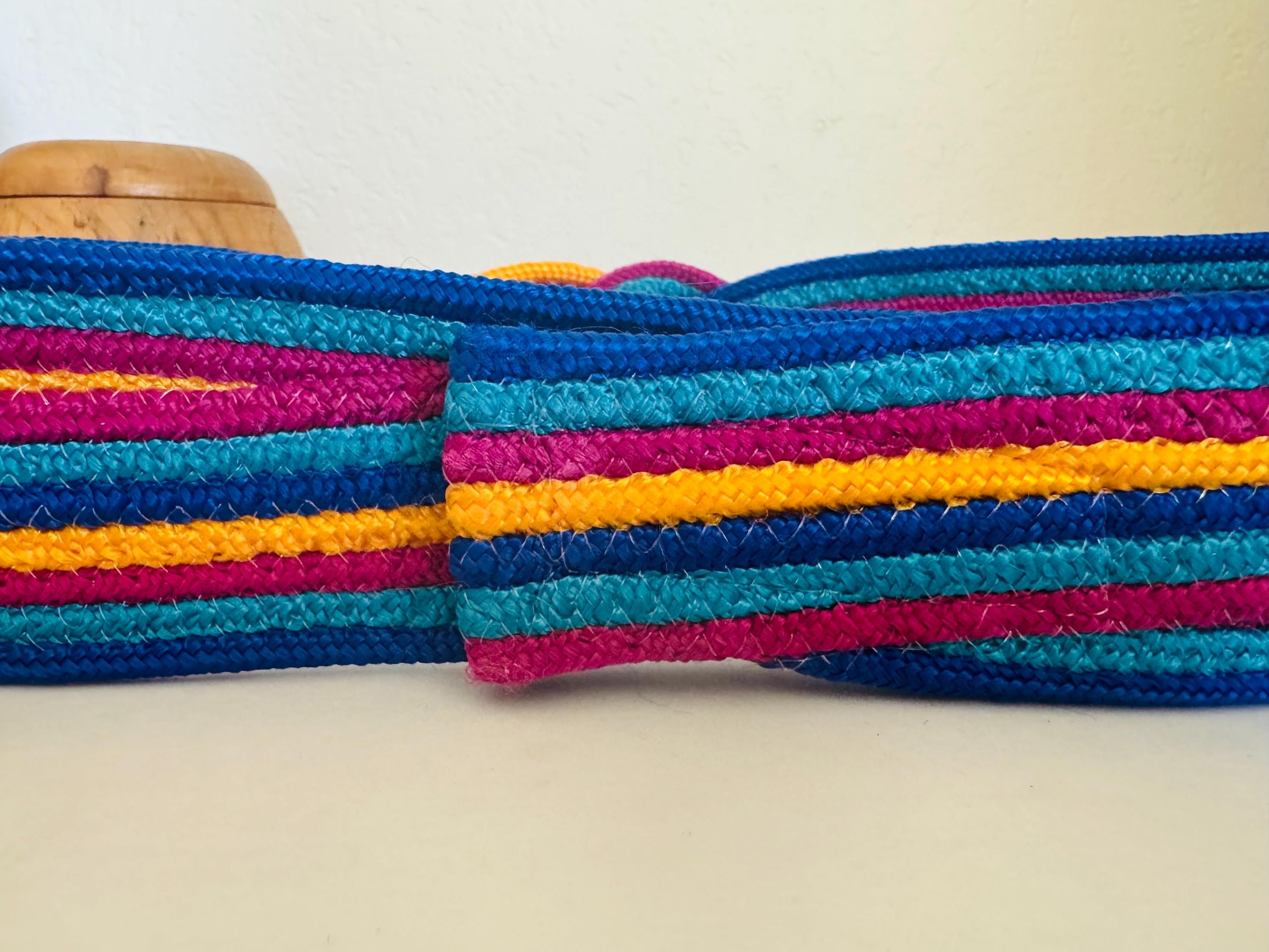 Vintage Woven Belt, Colorful, Karen Scott - Etsy display picture 1